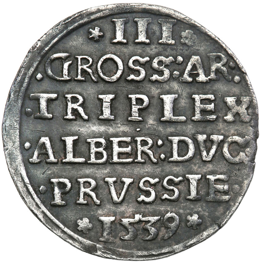 Prusy Książęce. Albrecht Hohenzollern. Trojak (3 grosze) 1539, Królewiec